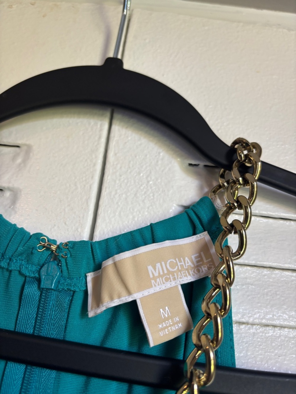 Elegant Emerald Drape Dress by Michael Kors – Size M ✨💚 - Picture 5 of 11